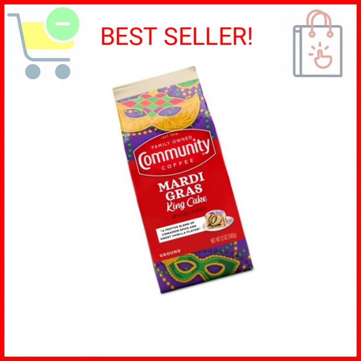 Community Coffee Mardi Gras King Cake Flavored 12 Ounces, Medium Roast Ground Co gallery