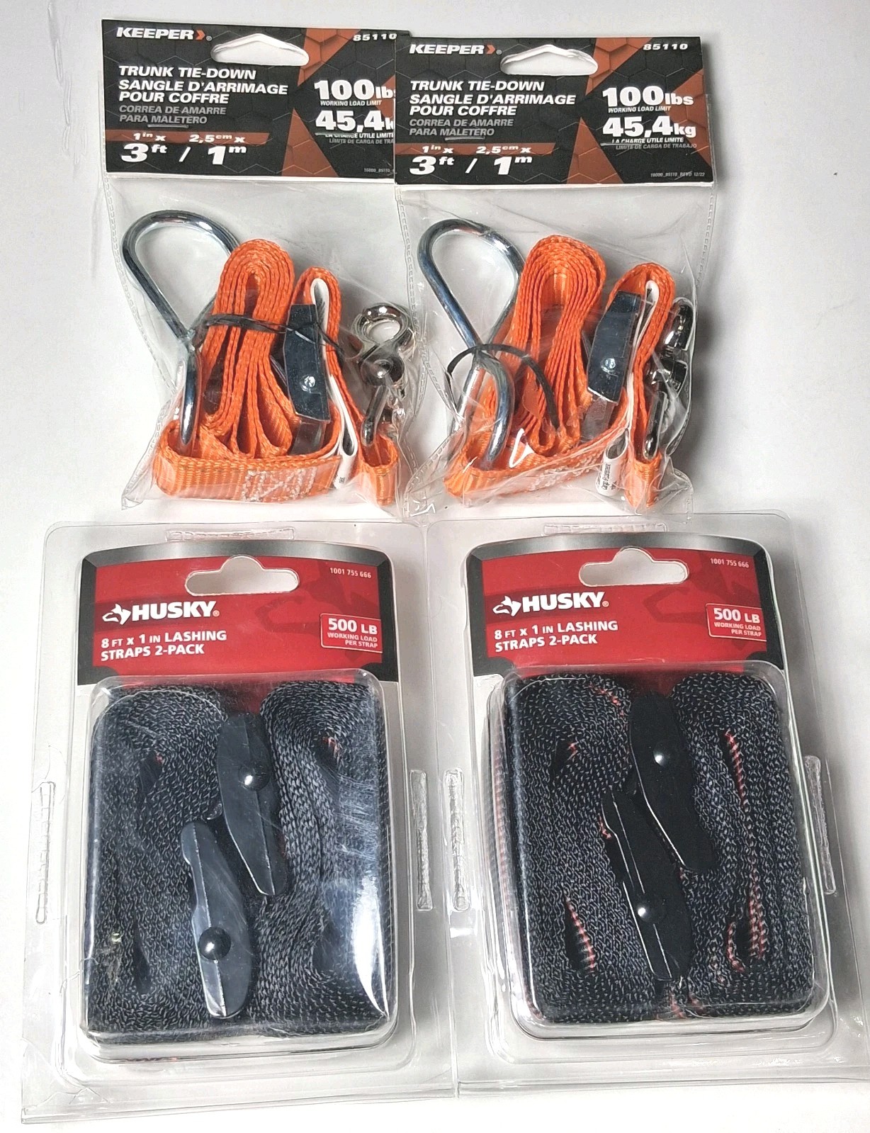 2 Trunk Straps 3 ft. 80 lb Load & 4 Lashing Straps 8 ft. 500 lb Load gallery