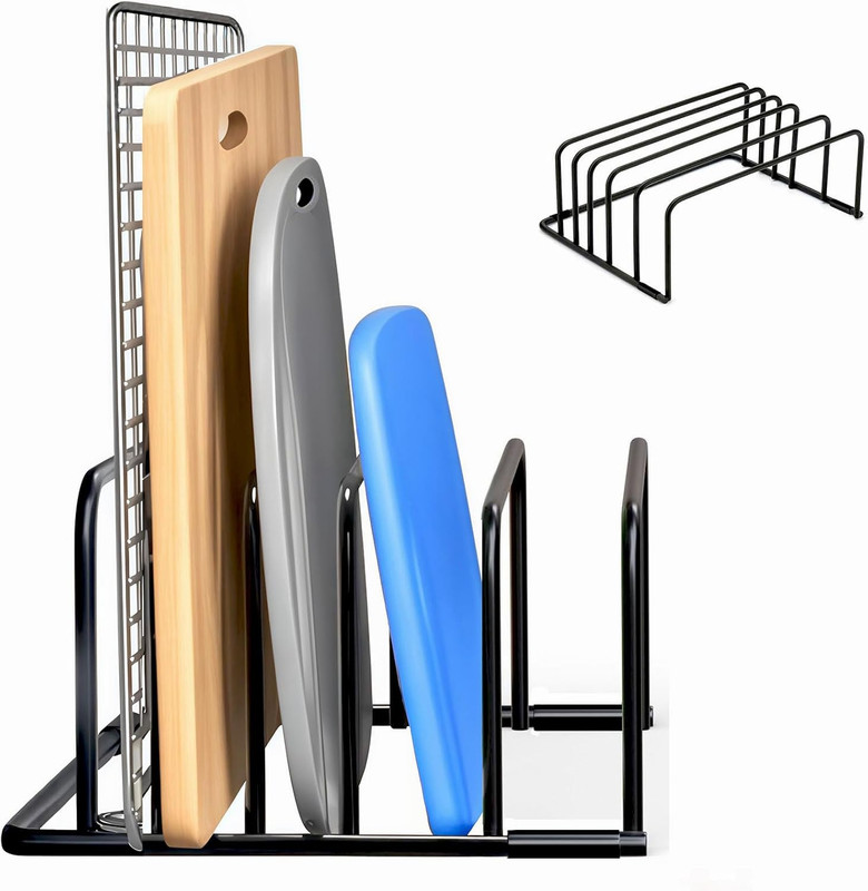 Kitchen Cutting Board Organizer Rack, 5-Slot Storage Holder for Boards, Bakew... gallery