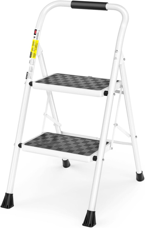 2 Step Ladder Folding Step Stool for Adults with Handle Anti-Slip Pedals 330lbs gallery