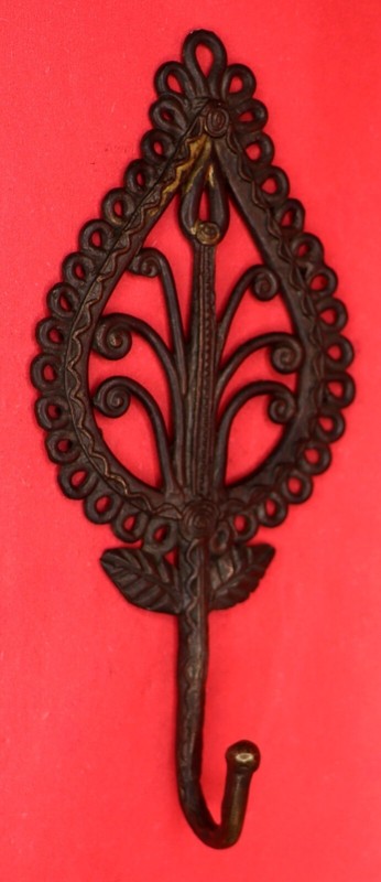 Leaf Shape Handmade Antique Style Brass Key Cloth Towel Wall Hook Hanger Gift gallery