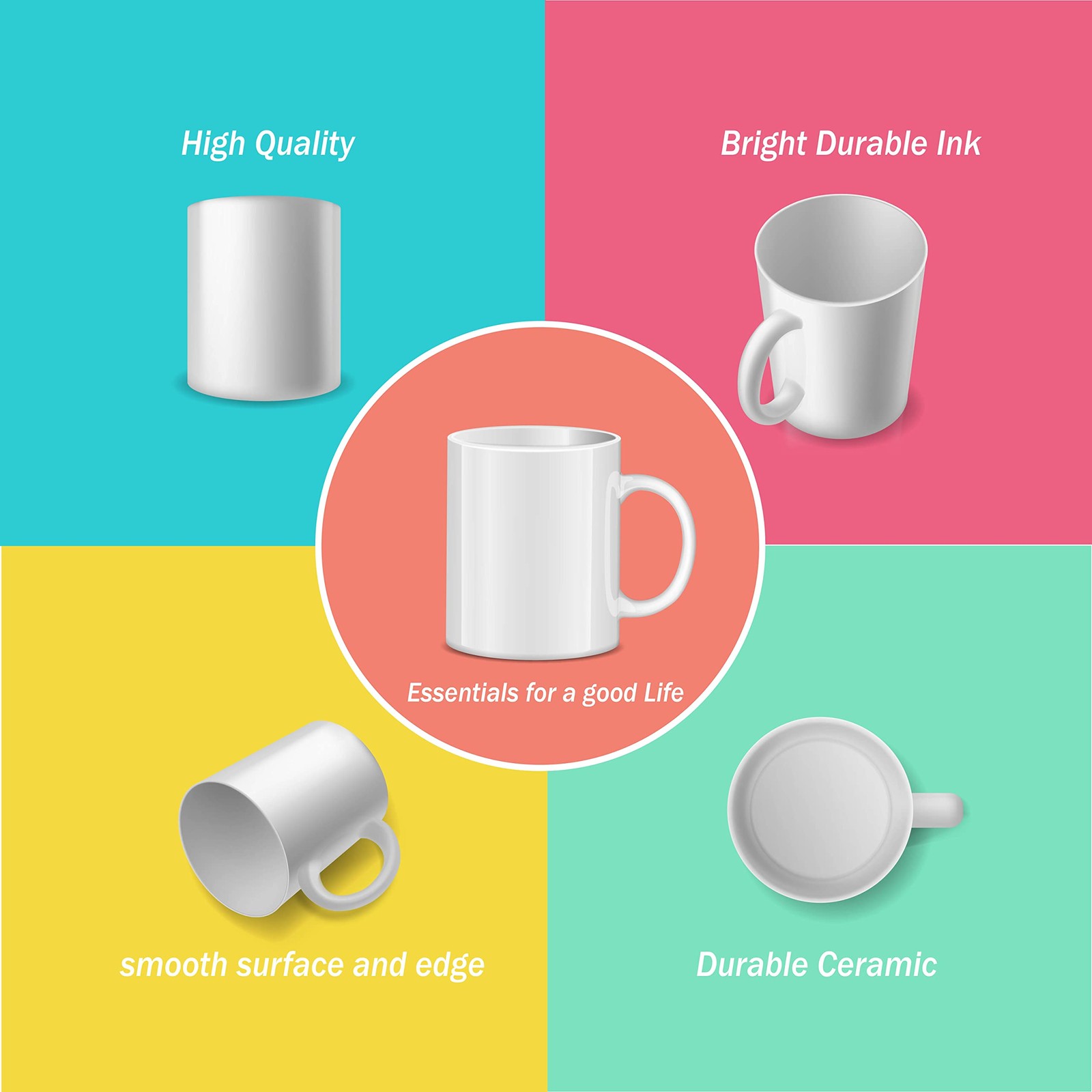 Sublimation Mugs Blank 11oz Sublimation Coffee mugs White Coated Ceramic Cup ... gallery