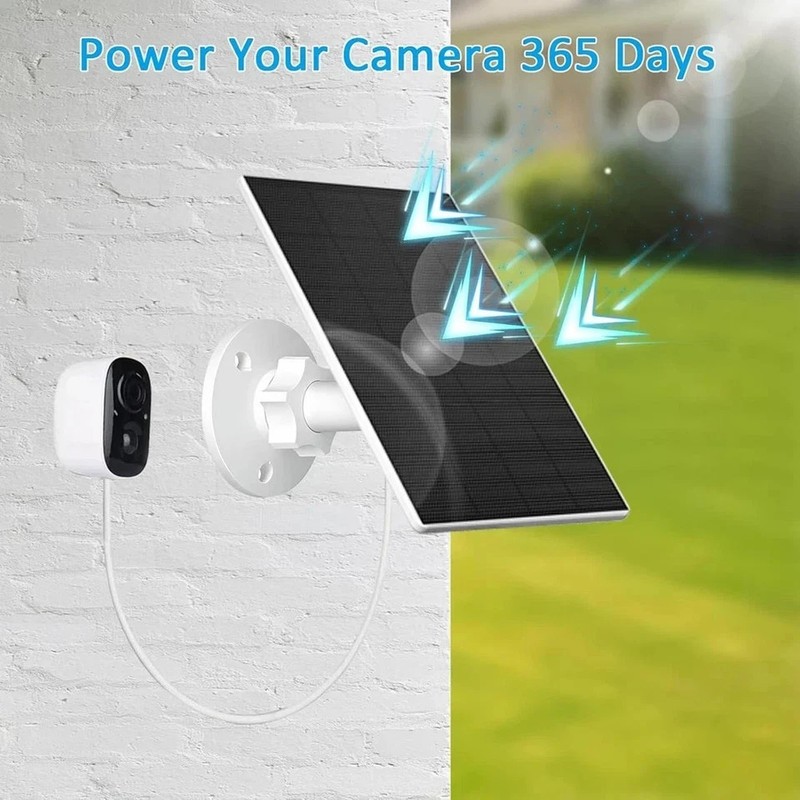 Solar Panel for Security Camera, 2 Pack 2W Solar Charger with Micro USB & USB-C gallery