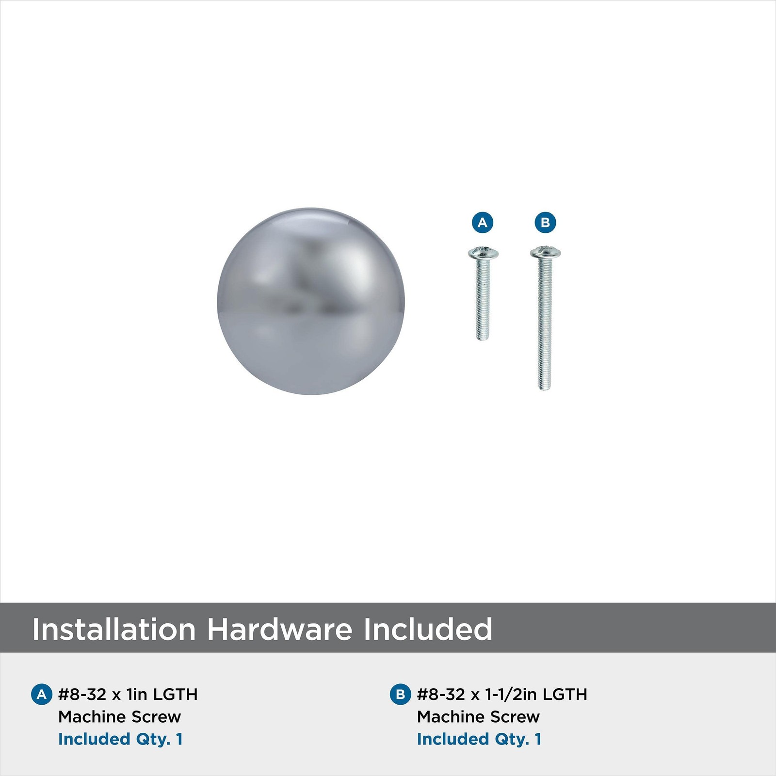Cabinet Knob | Polished Chrome | 11/4 Inch 32 Mm Diameter | Edona | 25 Pack | gallery