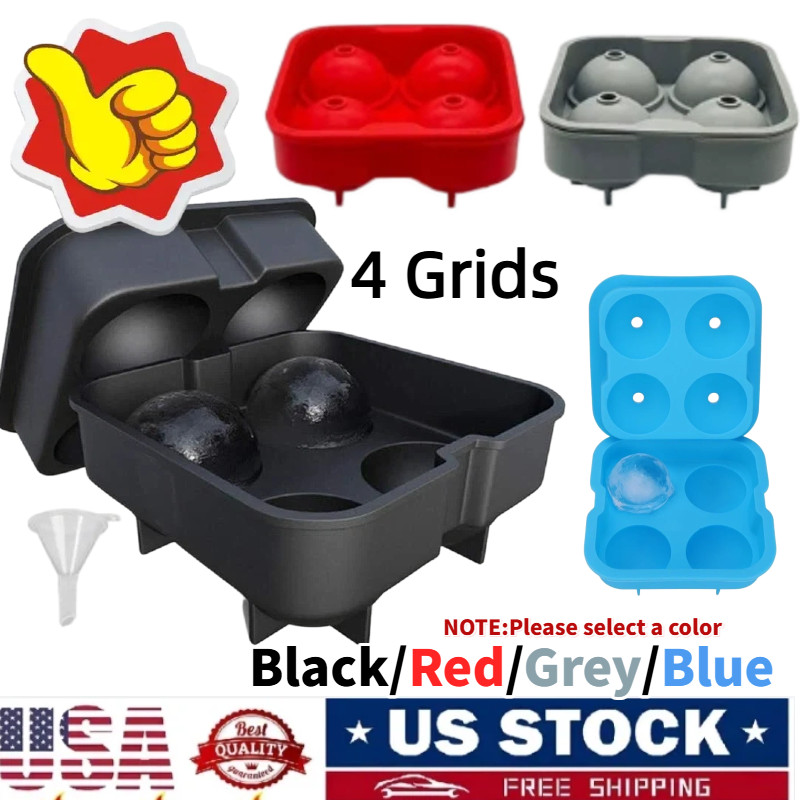 Silicone 3D-Ball ICE Cube Tray Maker Round Ball Sphere Mold Whiskey Cocktails US gallery