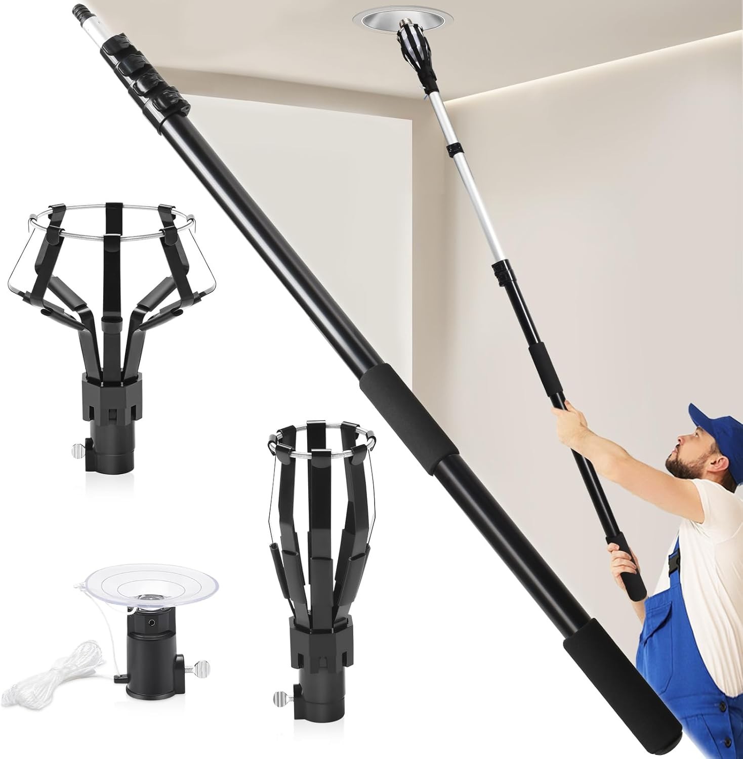 26FT Reach Light Bulb Changer for High Ceilings, 5-20FT Extension Pole, High Cei gallery