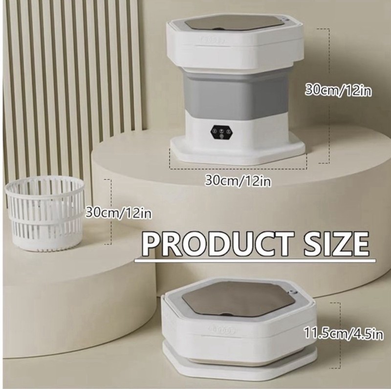 Portable Foldable Mini Top-Loading Washing Machine w/ Drain Hose gallery