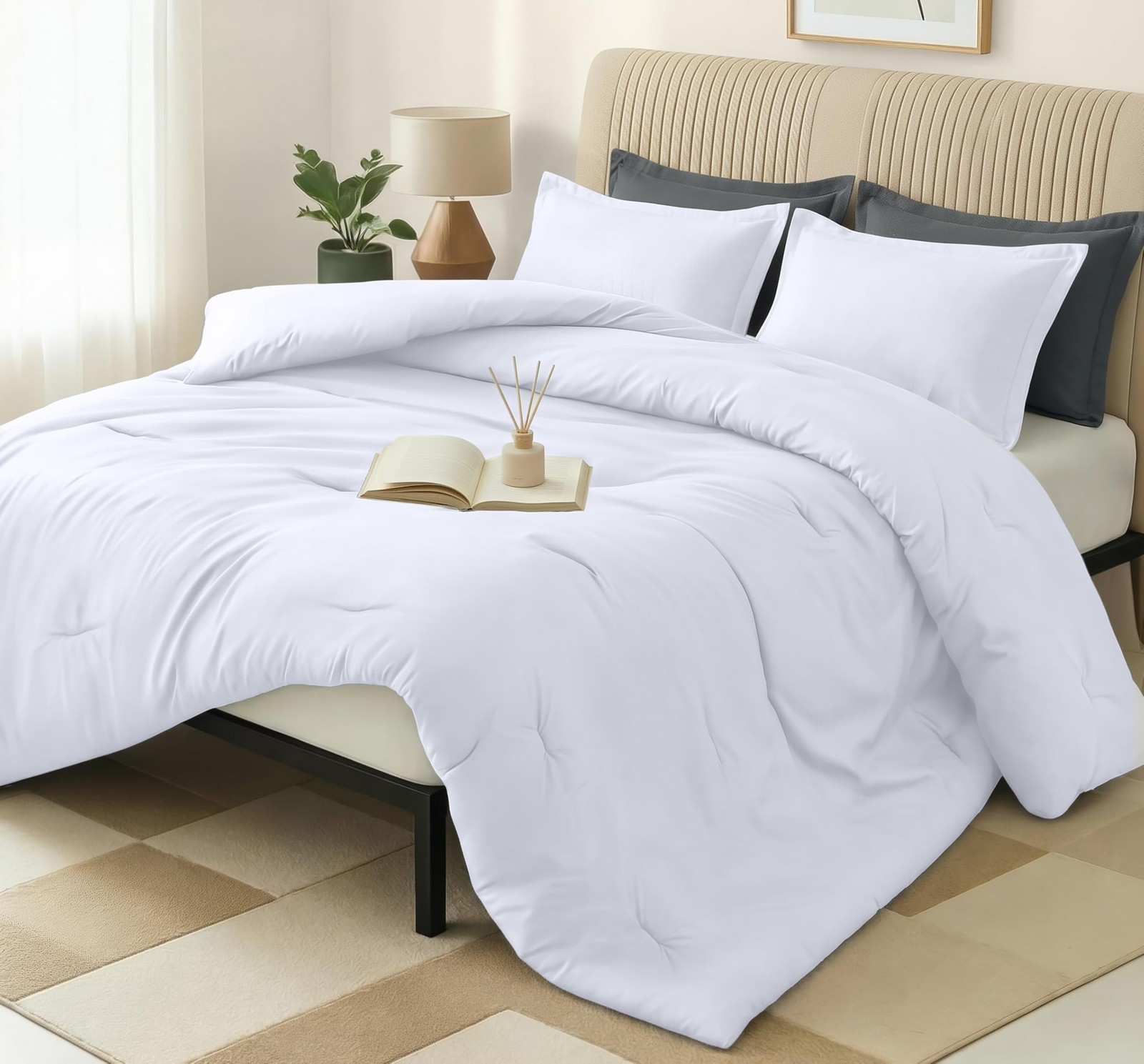 Queen Size Comforter Set with 2 Pillow Shams, Bedding Comforter Sets, Down gallery