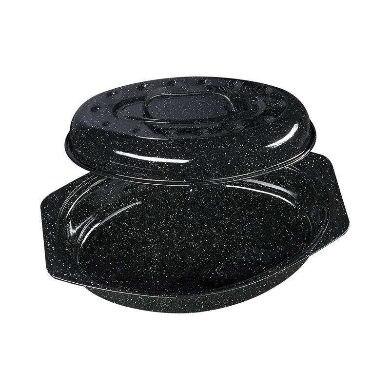 Granite Ware 13-Inch Covered Oval Roaster - Speckled Black gallery