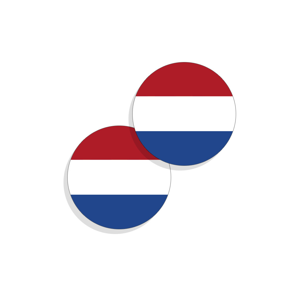 Netherlands Flag Stickers Flag Decals Vinyl Stickers Round Set of 4 gallery