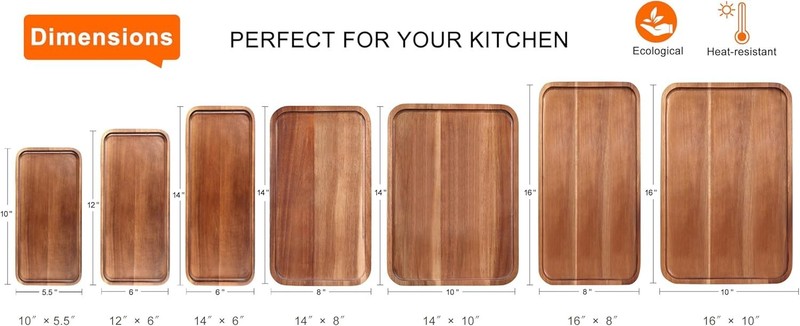 Wooden Serving Tray Small Rectangular Mini Charcuterie Board Acacia Wood gallery
