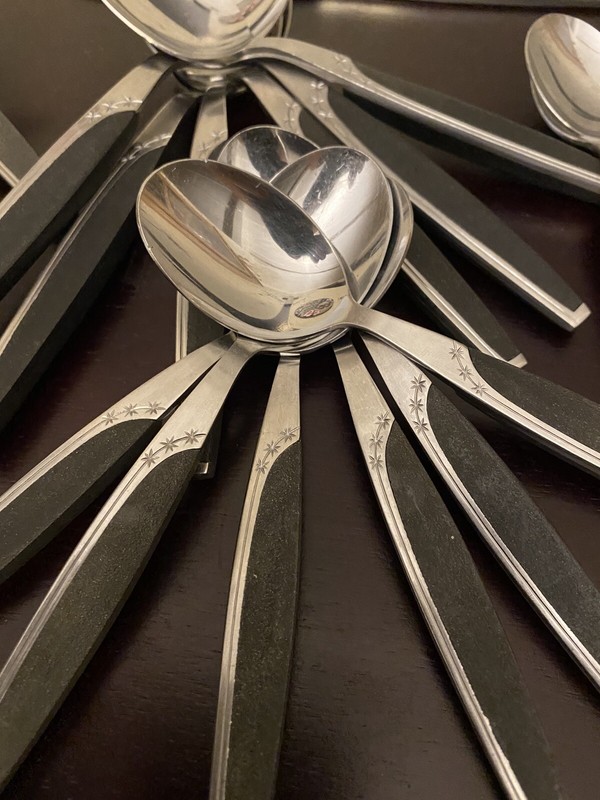 Atomic Starburst 3 Stars Japan Stainless- Flatware Partial Set-25.pcs-"L@@K" gallery