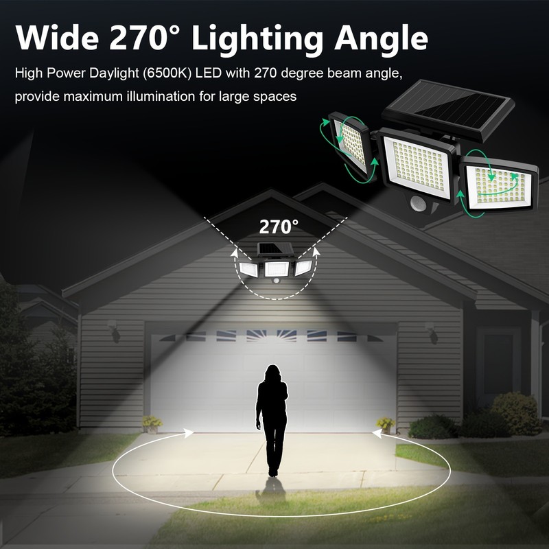 2 Pack LED Motion Sensor Solar Lights Outdoor IP44 Waterproof Security Lamp US gallery