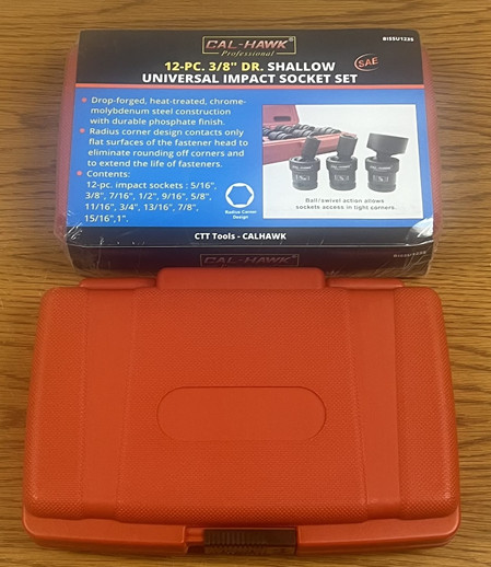 Cal-Hawk 22-pc 3/8" Drive Ball/Swivel Shallow Impact Socket Set SAE and Metric gallery