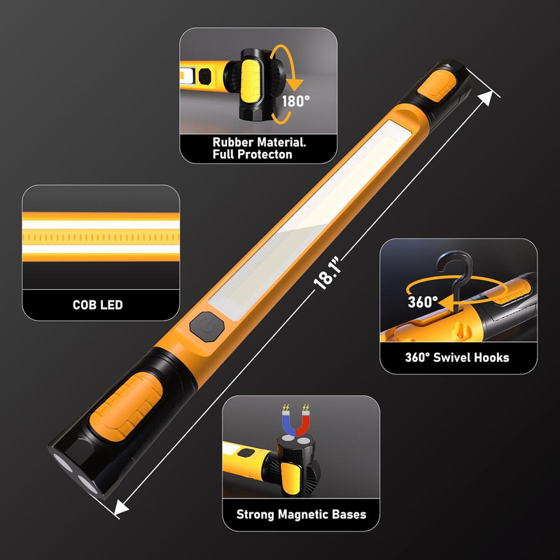 Work Light for Mechanic,3200Lm LED Work Lights,5400Mah Rechargeable Magnetic Lig gallery