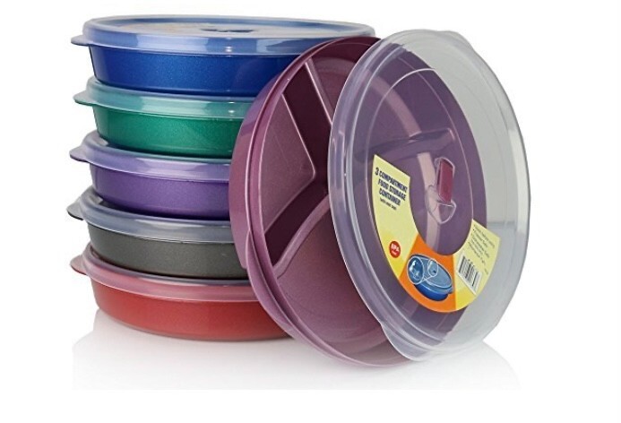 Food Storage Containers Set Divided Plates With Lids 6 Pcs Microwave Trays Safe gallery