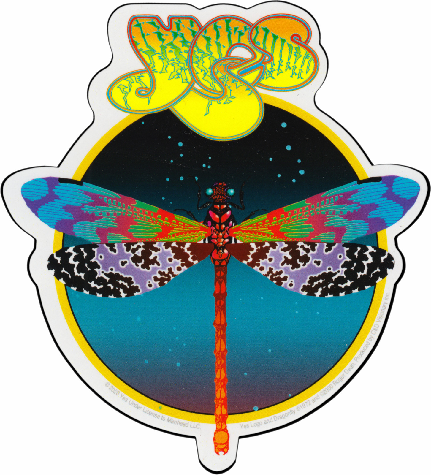 Sticker - Yes Dragonfly Logo Prog Rock Music 70s 80s UK Band 4.88" Decal #5781 gallery