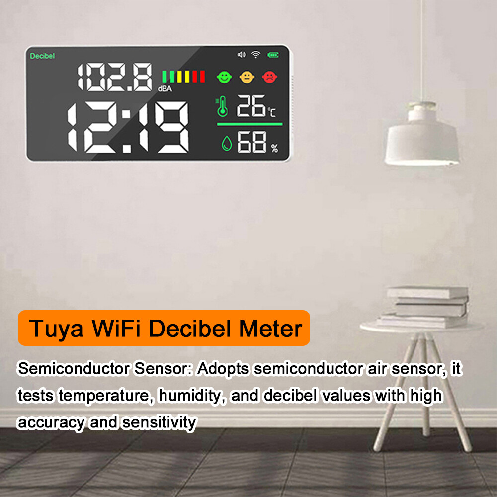 4in1 11inch LED Color Display Temperature Humidity Decibel Test Alarm Clock P3E0 gallery