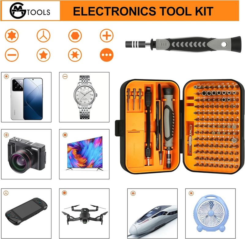 GMTOOLS 120 Bit Electronics Repair Kit Orange 130 in 1 gallery