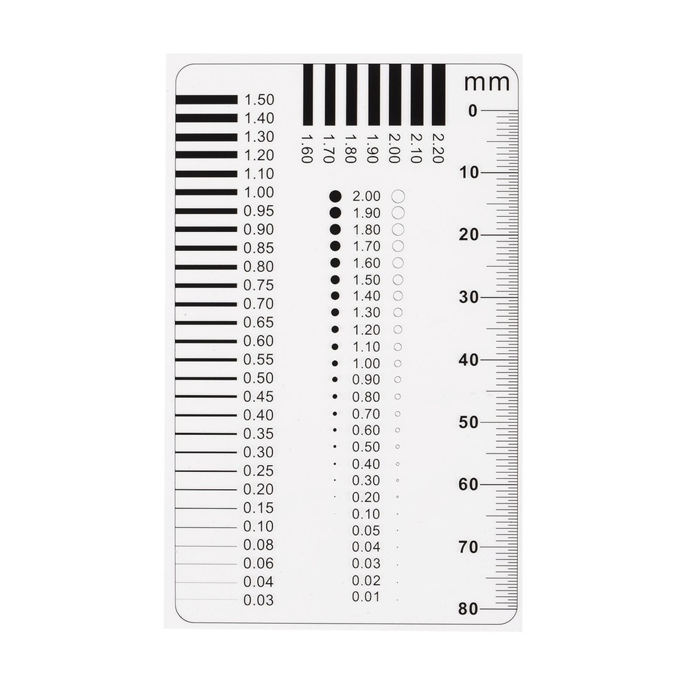 Transparency SEC Size Estimation Chart 80mm Diameter Line