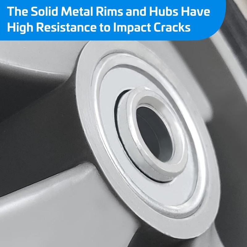 8 Inch Hand Truck Wheels, 2PCS Solid Flat Free Tires Replacement for Ha gallery