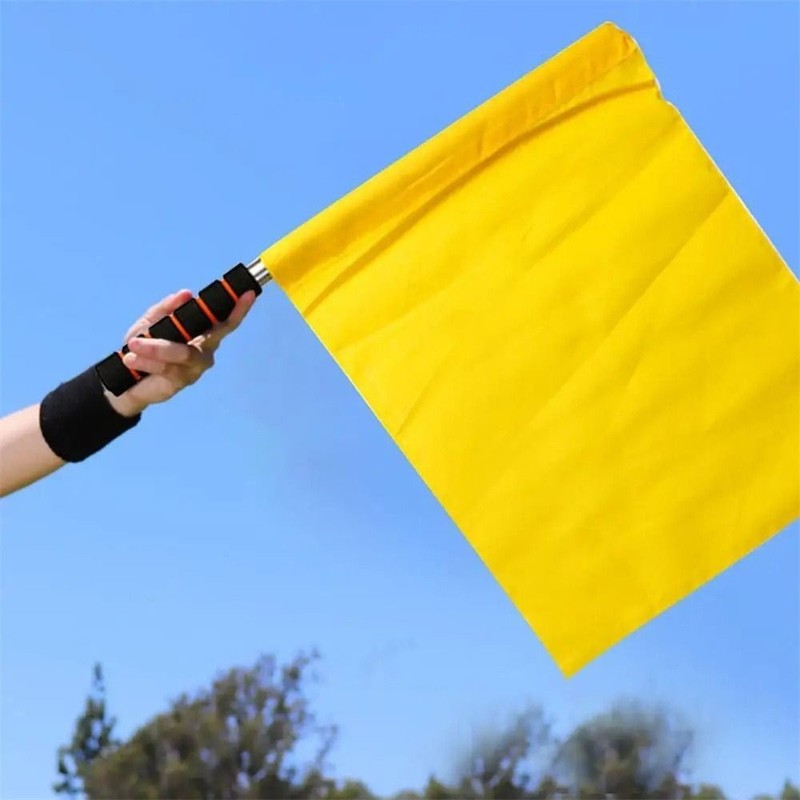Multicoloured Color Soccer Referee Flag Fair Play Sports Match Linesman Flags gallery