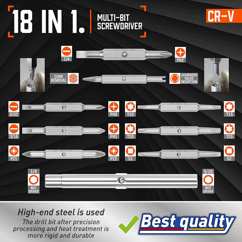 18-In-1 Multi-Bit Screwdriver Set Tool All in One Portable Multi Purpose.... gallery