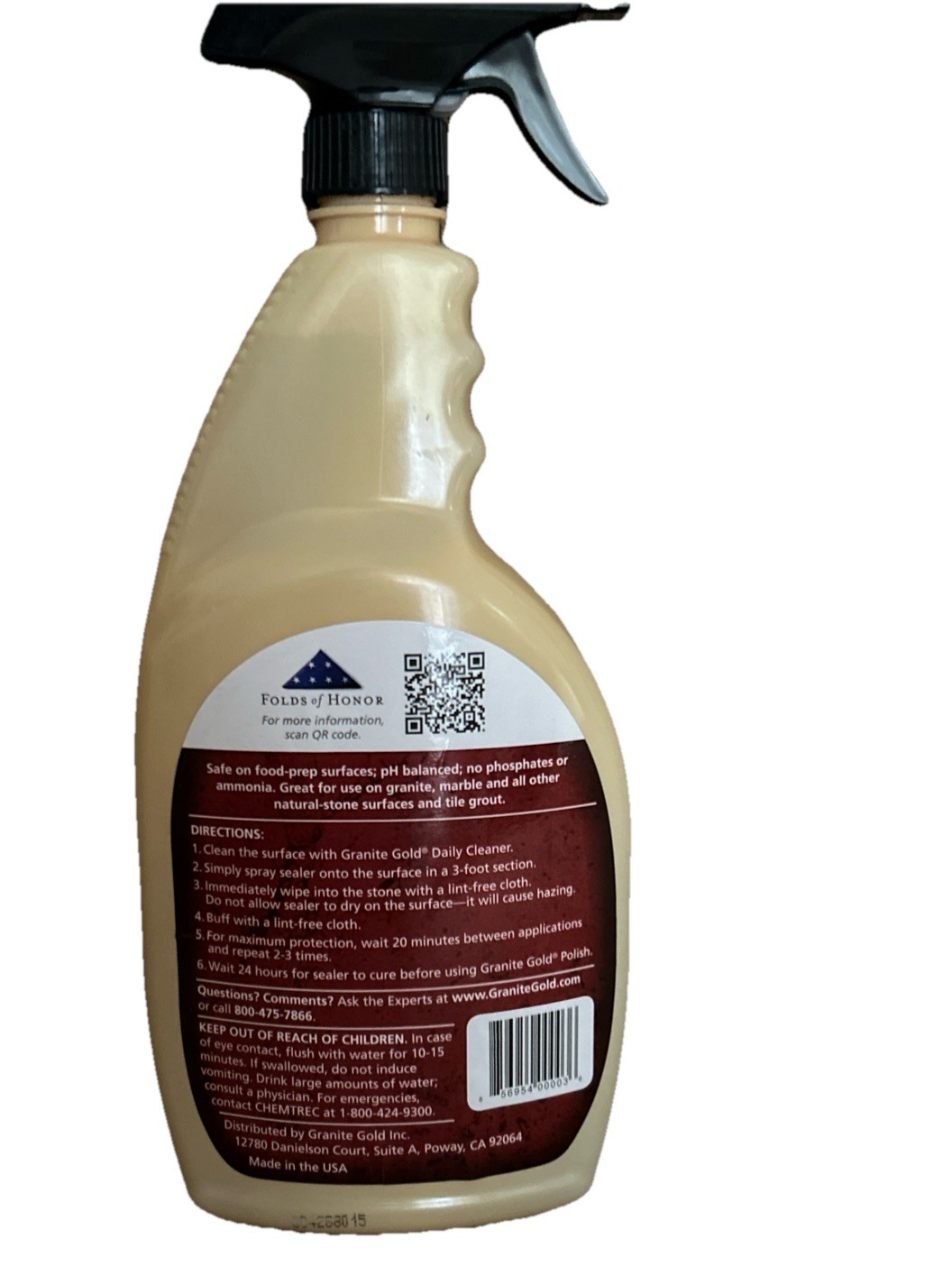 Granite Gold SEALER Protectant Barrier Spray Non Toxic Safe Stone Care 23 oz gallery