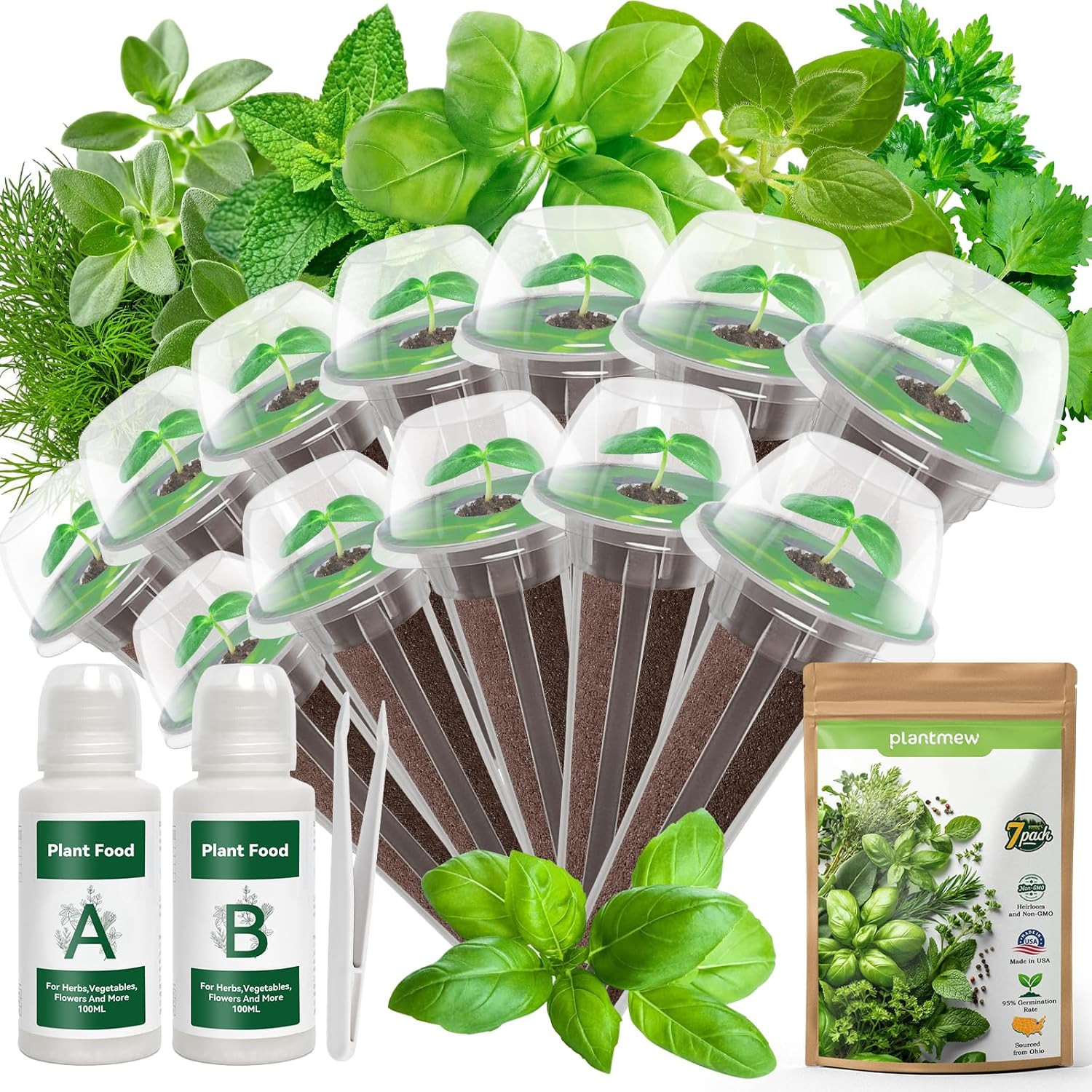 12-Pod Gourmet Herb Seed Kit Compatible with All Hydroponics, 7 Pack Varieties - gallery