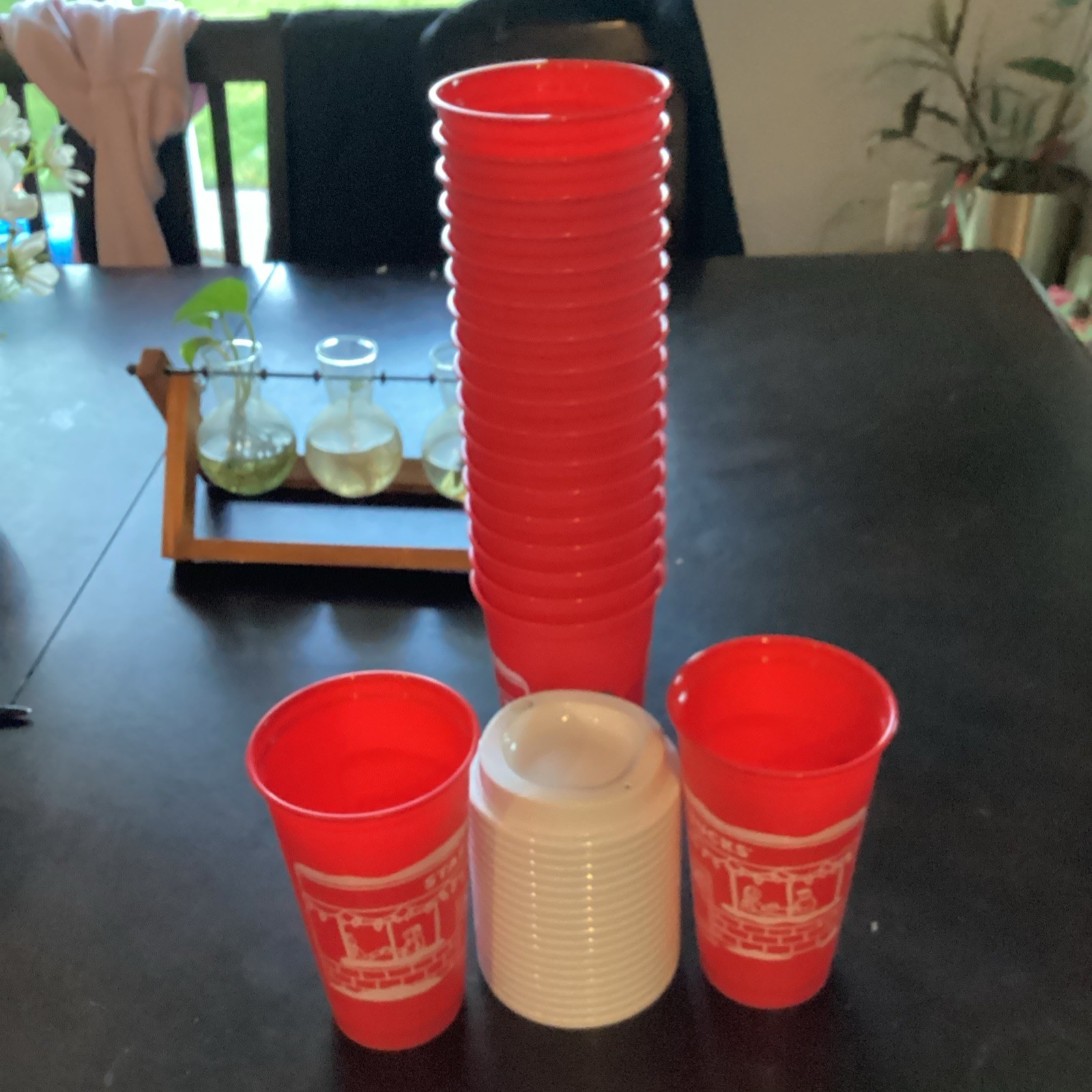 20 Starbucks, plastic cups, reusable for Christmas with lids gallery