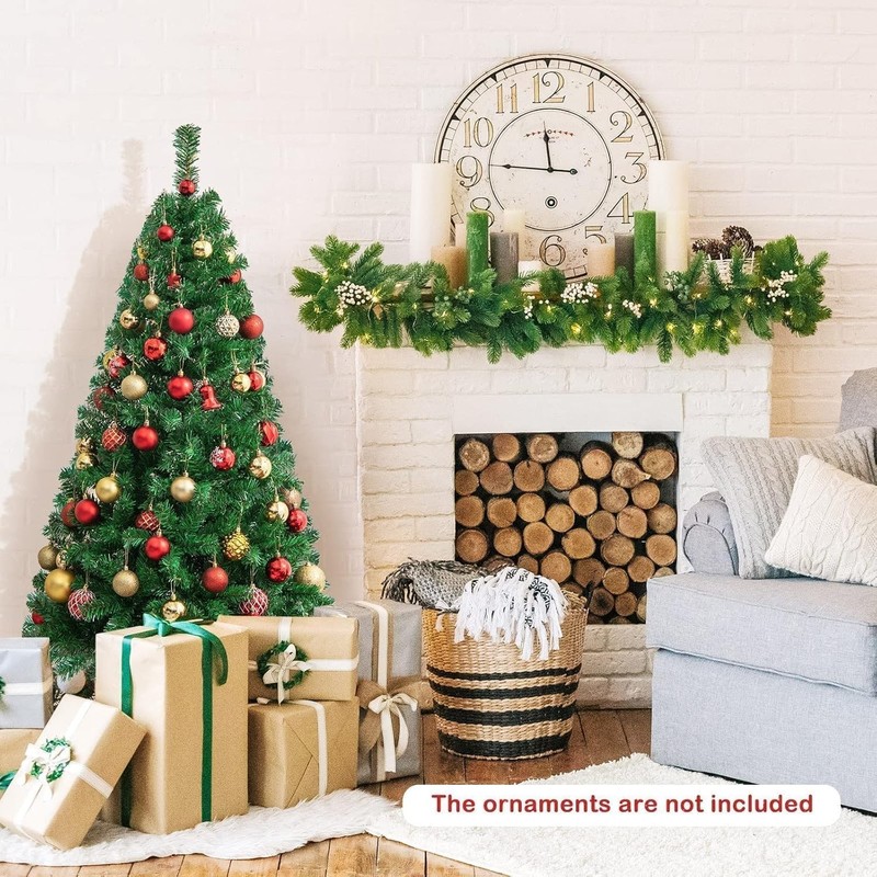 5ft Artificial Christmas Tree, Unlit Christmas Pine Tree with 350 PVC Branch ... gallery