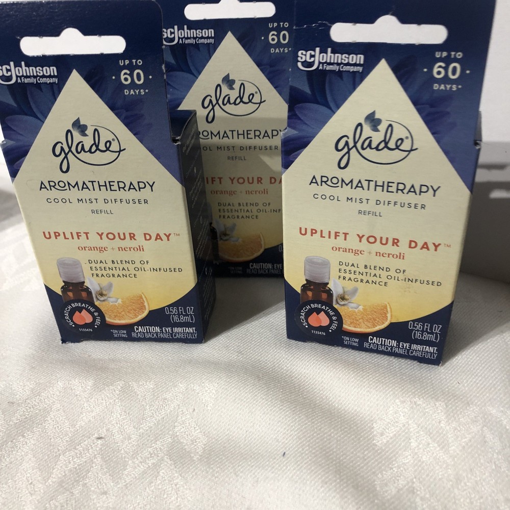 GLADE AROMATHERAPY Cool Mist Oil Diffuser Refill Orange + Neroli X 3