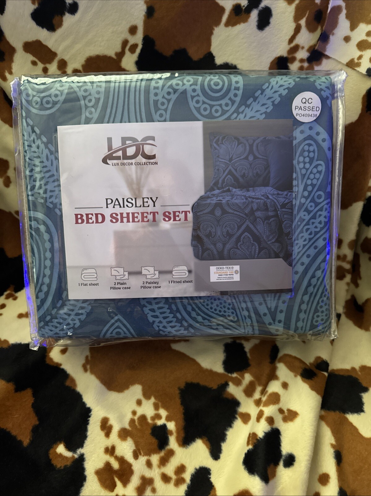 LUX Decor Paisley California King Sheet Set, 6 PC Soft Microfiber Wrinkle Fre... gallery