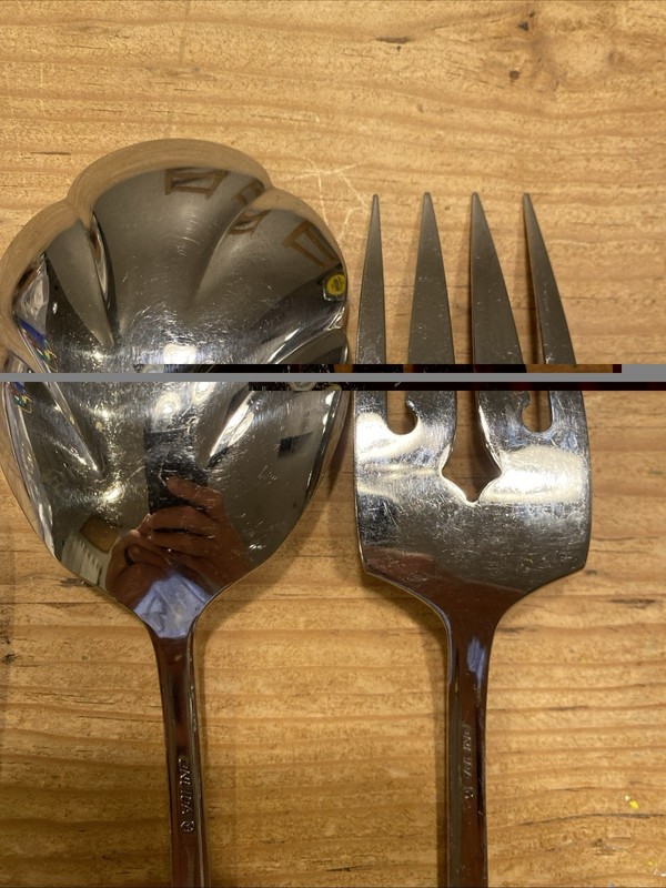 Damask Rose Stainless by Oneida Serving Spoon Fork Spreader Made in USA 3 gallery