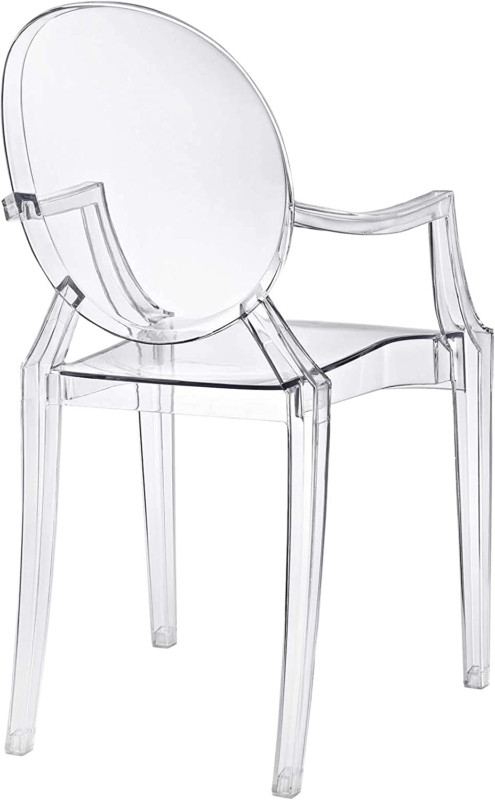 Modway Casper Modern Acrylic Stacking Kitchen and Dining Room Arm Chair Clear gallery