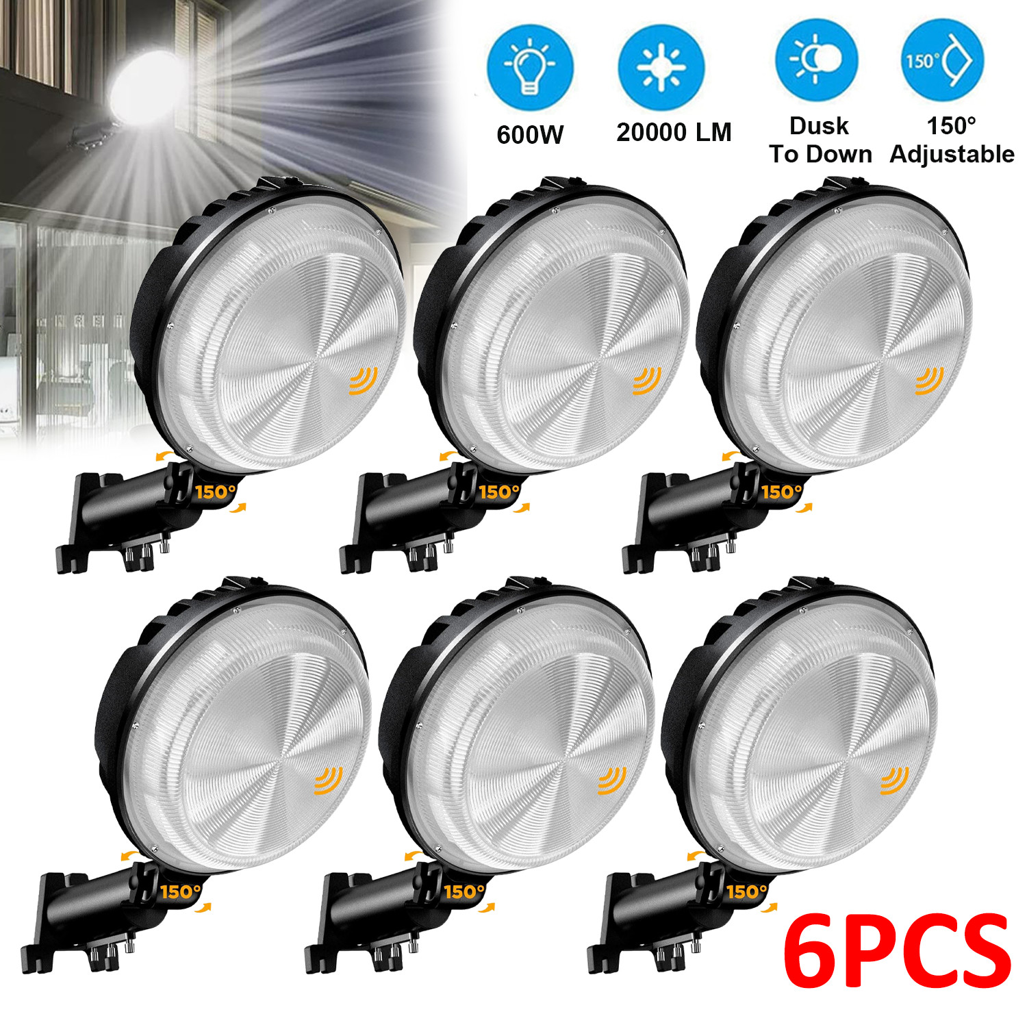 600W LED Barn Yard Street Outdoor Security Dusk to Dawn Waterproof Flood Light gallery