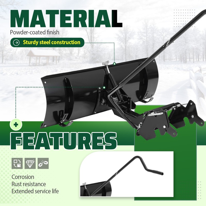 46" Snow Plow Blade Attachment Adjustable For Lawn Mower Tractors Cub Cadet MTD gallery