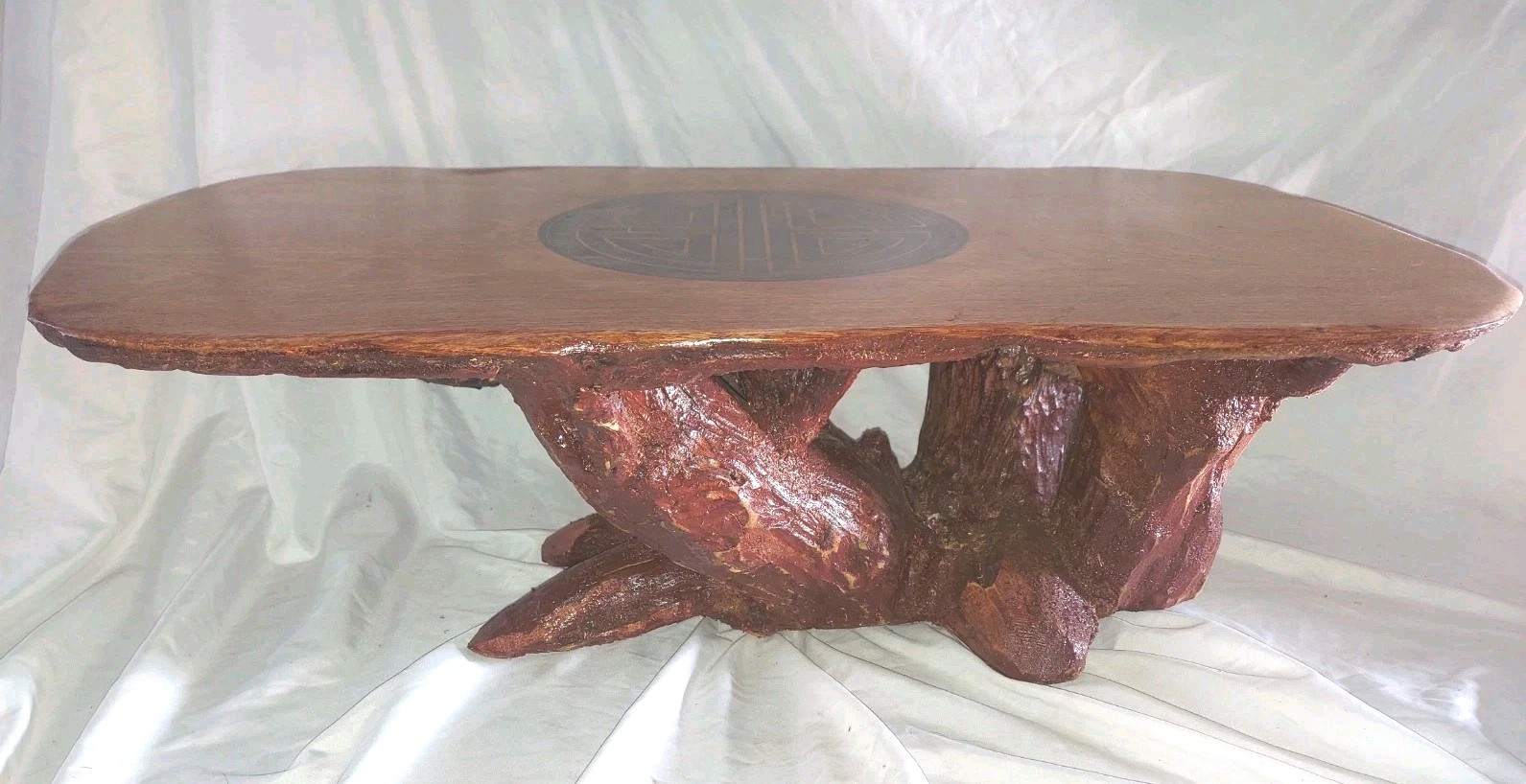 Asian Bonsai Table Solid Wood Cottagecore 32x18x11" Manzanita & Rosewood Inlaid gallery