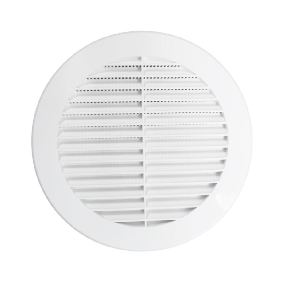6" White Round Plastic Louver Soffit Air Vent Reptile Screen Grille Cover gallery