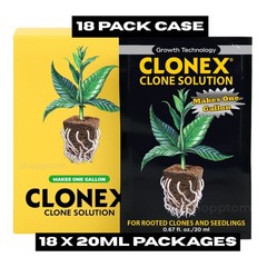 Clonex Clone Solution 20ml Packet 18 Pack Case Makes 18 Gallons Rooting Nutrient