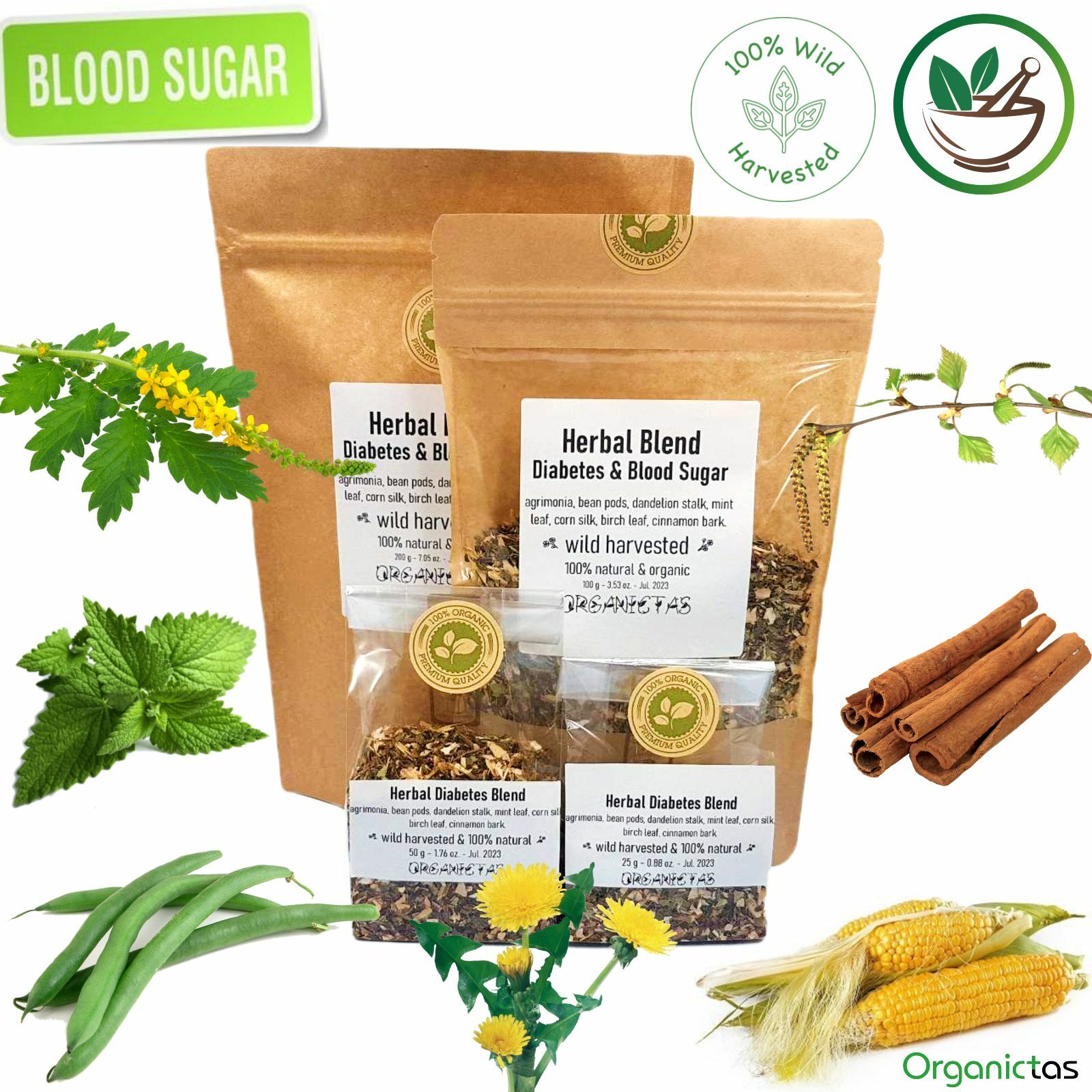 Diabetic Tea Blend, Naturally Lower & Control Blood Sugar, Glucose, Cholestorol gallery