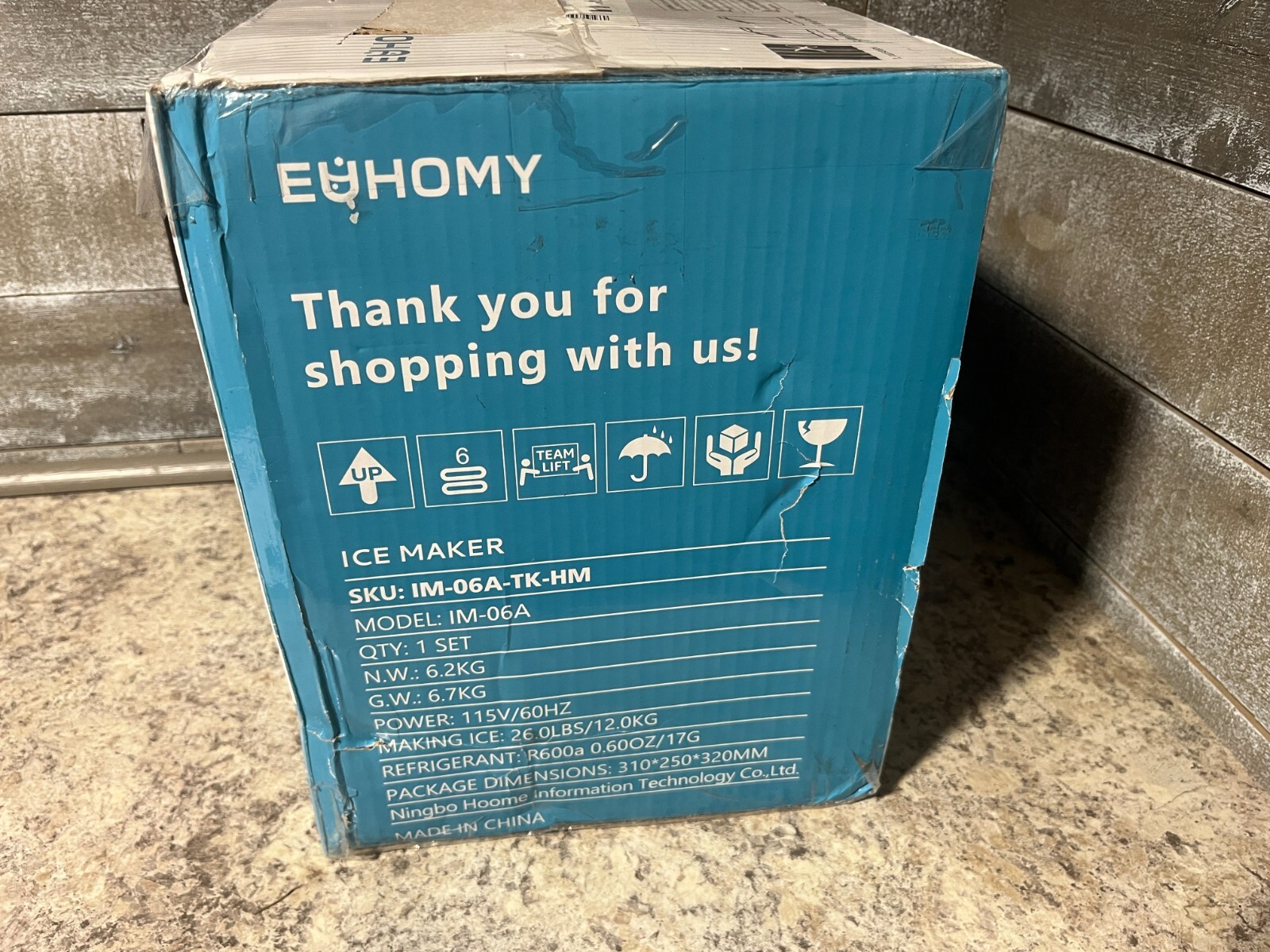 EUHOMY Countertop Ice Maker Machine with Handle, 26lbs in 24Hrs, 9 Ice Cubes ... gallery