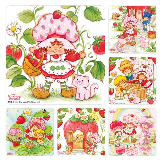 25 Strawberry Shortcake Classic Stickers, 2.5" x 2.5" each, Party Favors gallery