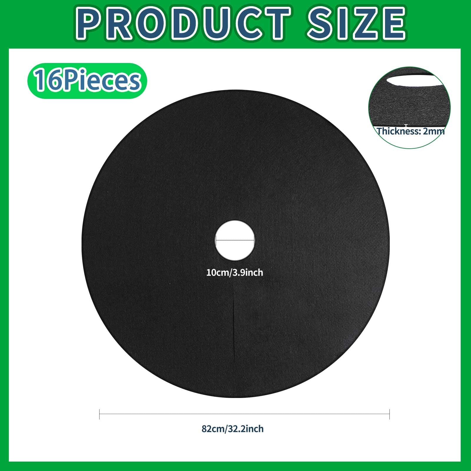 16 Pcs 32. 2 Inch Non Woven Tree Mulch Ring round Tree Weed Barrier Mat Reusable gallery