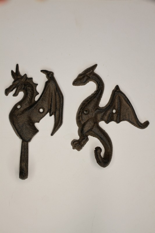 2-DRAGON WALL HOOKS,mythical,folklore, Medieval style,Gothic decor gallery