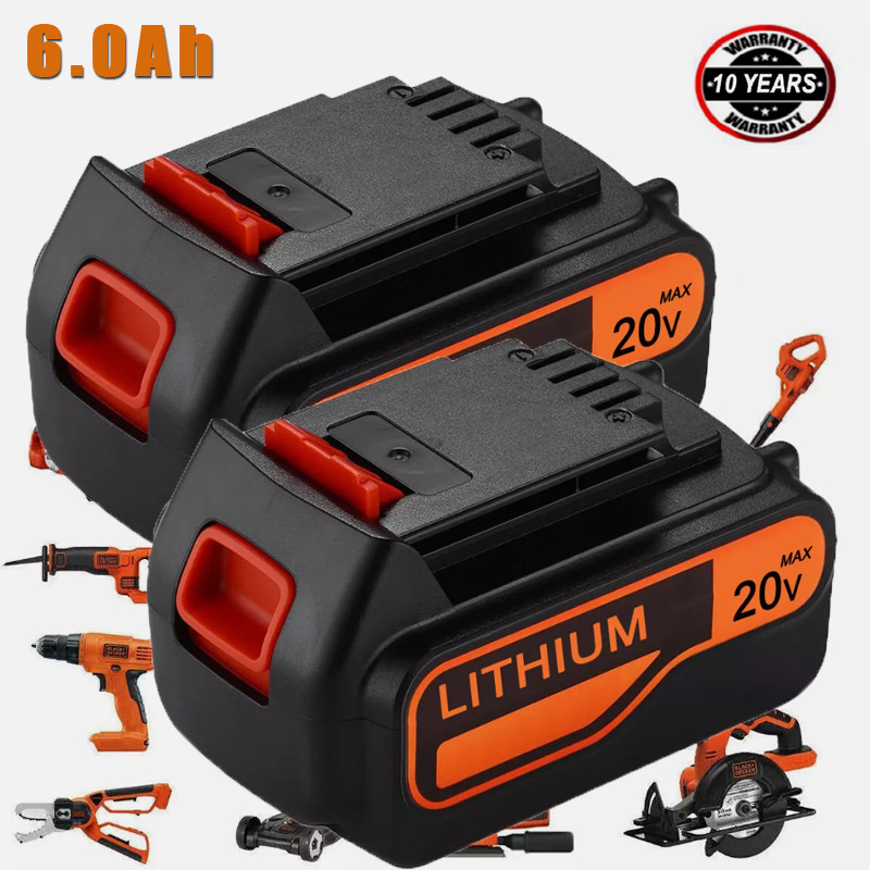 2Pack 20V Lithium-ion 6000mAh Battery for BLACK+DECKER 20 Volt LBXR20 LBX20 LB20 gallery