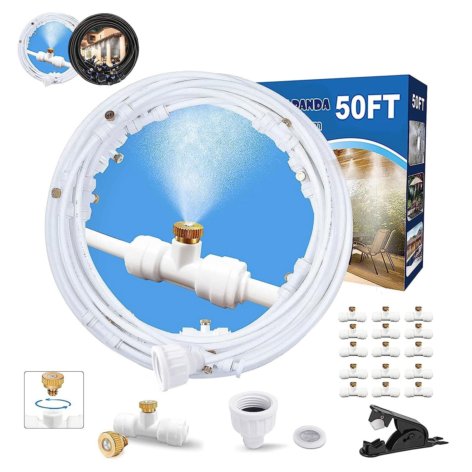 Misters for Outside Patio,Misting System for Cooling Outdoor,50Ft 15M,Water M... gallery
