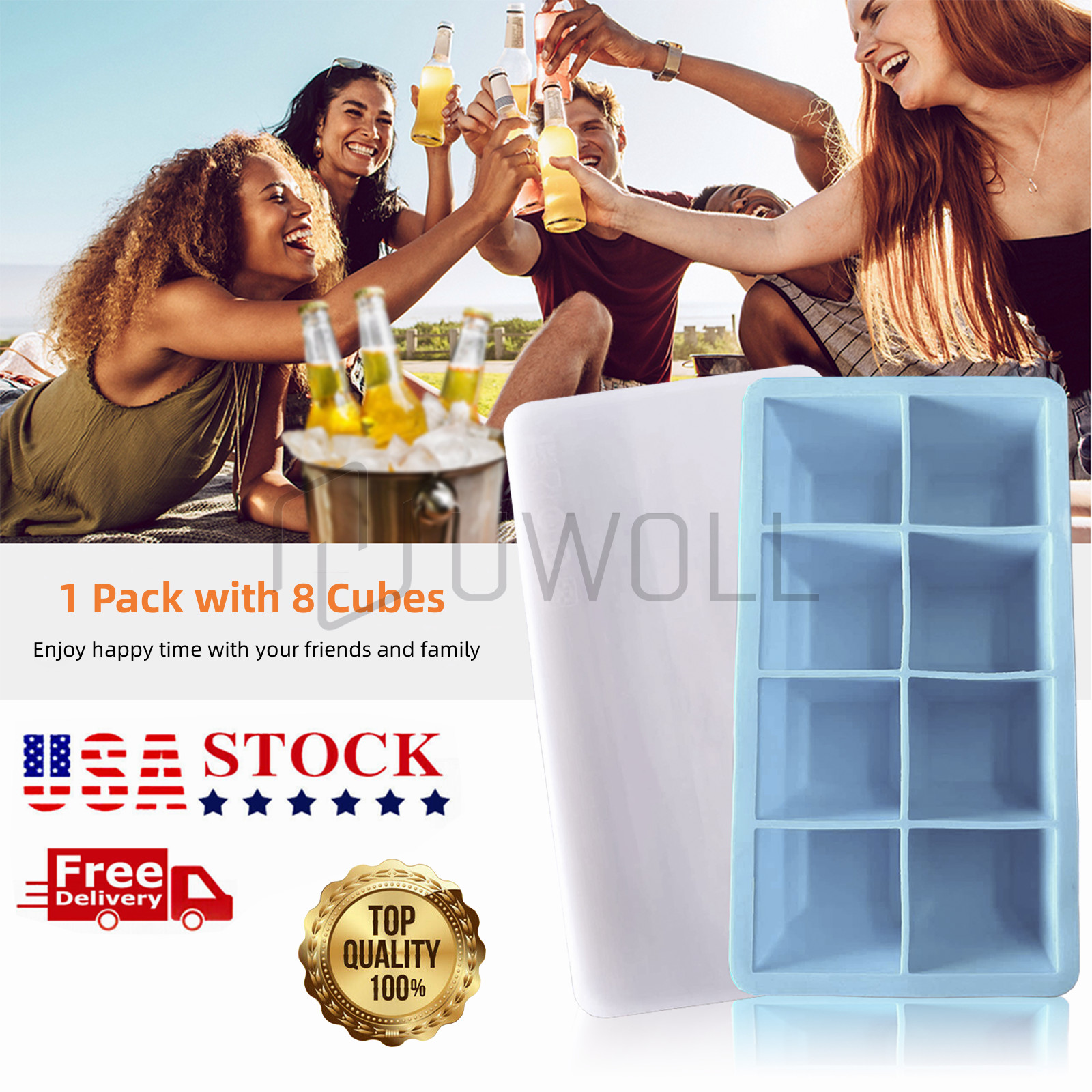Silicone Big Ice Cubed Maker Large Cube Square Tray Molds Whiskey Ball Cocktails gallery