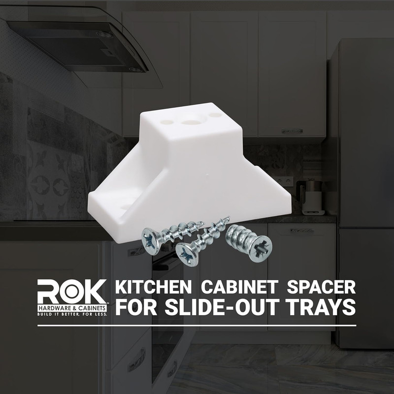4 Pack Hardware 1" (25mm) Drawer Slide Cabinet Side Spacers, Plastic Kitchen... gallery