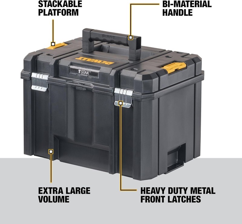 DEWALT TSTAK Tool Box, Extra Large Design, Removable Tray for Easy Access to Too gallery